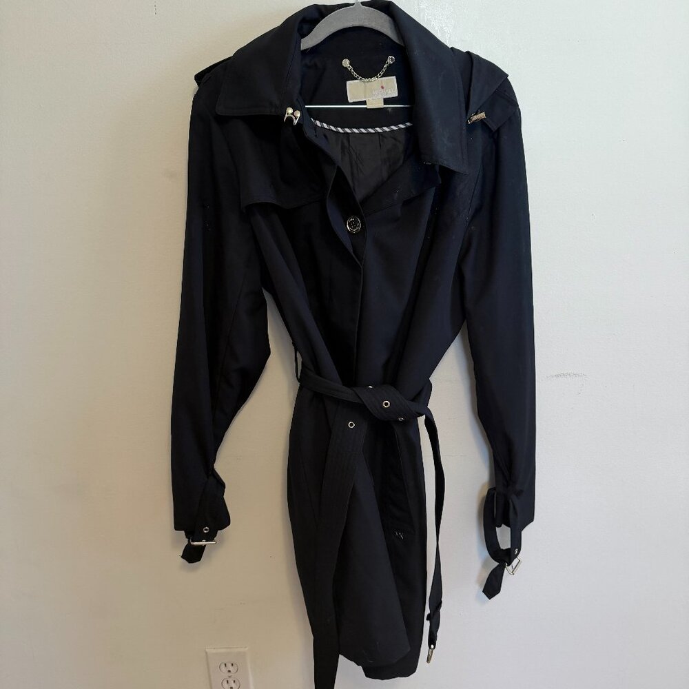 Michael Kors mid length rain trench coat with hood size XL